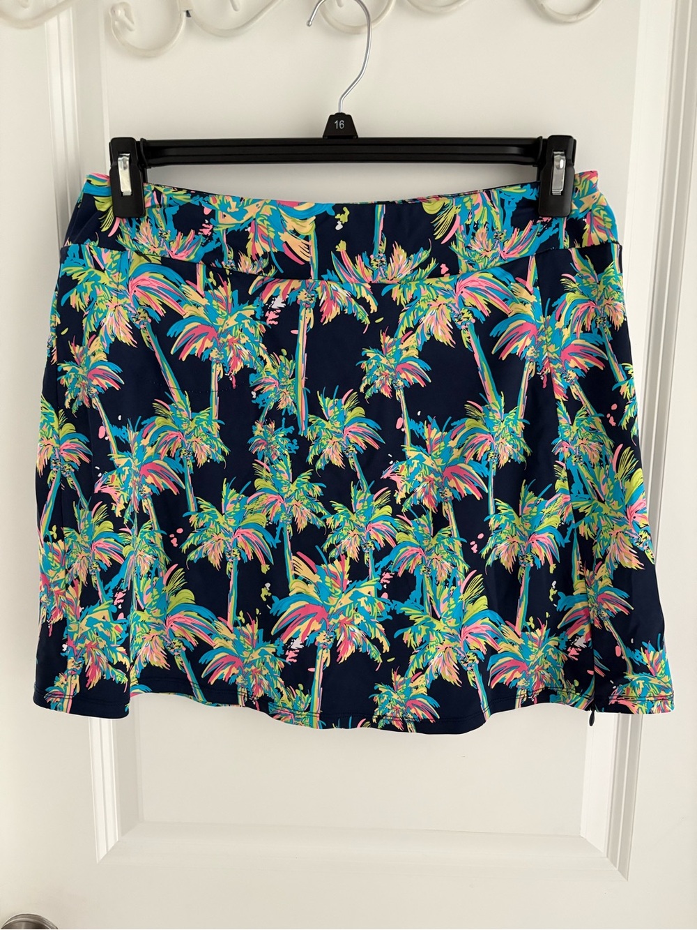 Lulu-B Navy Skort with Neon Palm Print Size Medium